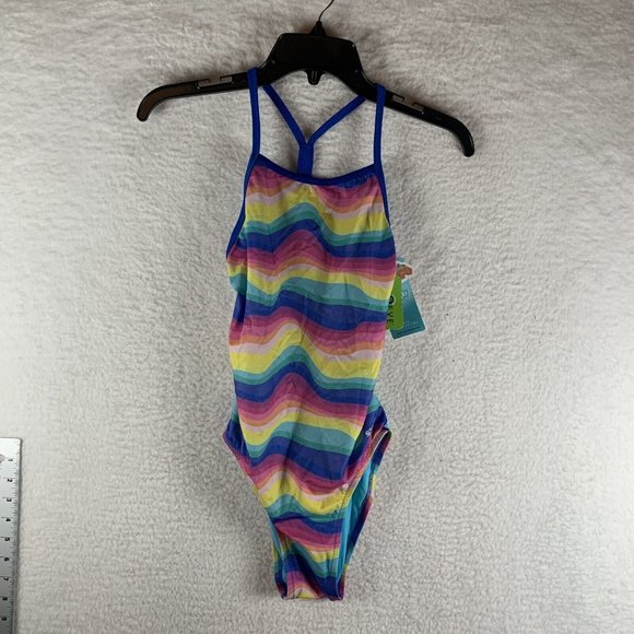 Speedo Swimsuit Women's 30 Rainbow‎ Stretch T-Back Endurance One Piece 8084 - Picture 1 of 6